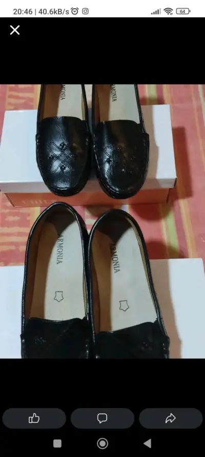 Mocasines de cuero negro Armonia para mujer - miniatura 2