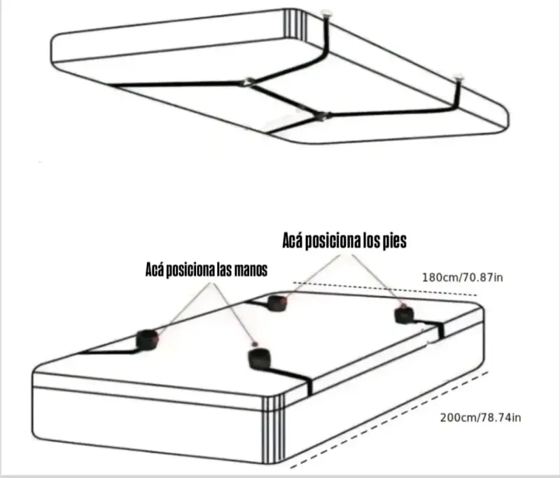 Juego de esposas ajustables para cama - 3