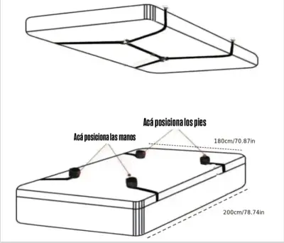 Juego de esposas ajustables para cama - miniatura 3