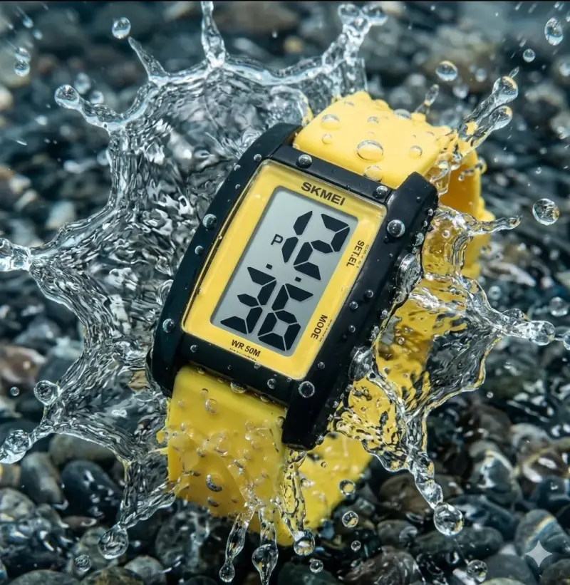 Reloj digital Skmai resistente al agua amarillo - 3
