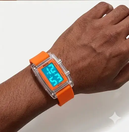 Reloj digital Skmei resistente al agua naranja - 3