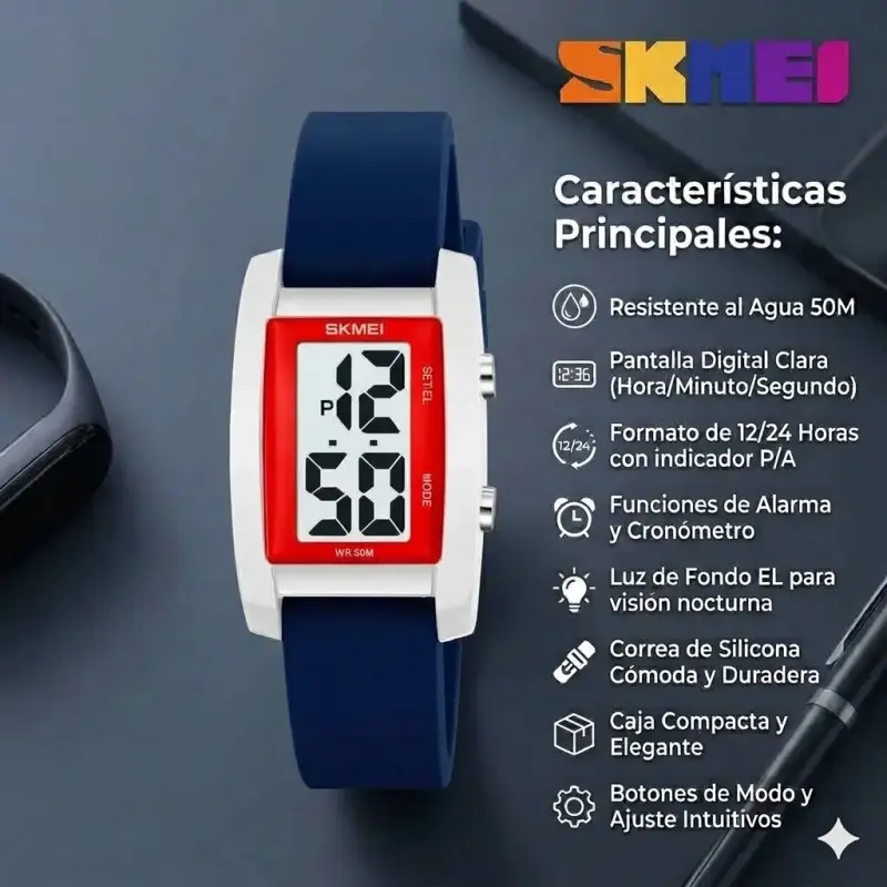 Reloj digital Skmei resistente al agua - 4