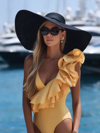 Sombrero de Ala Ancha Negro para Mujer - miniatura 2