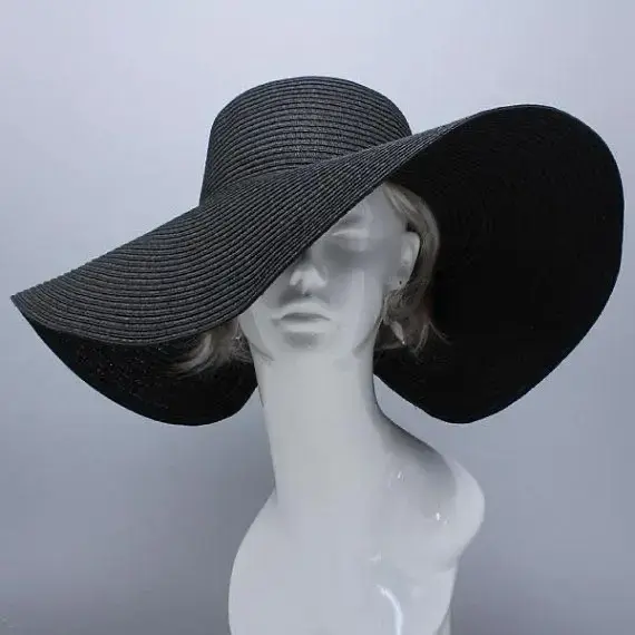 Sombrero de Ala Ancha Negro para Mujer - 3