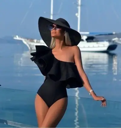 Sombrero de Ala Ancha Negro para Mujer - miniatura 4