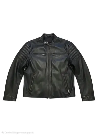 Chaqueta Motocuero M negra para hombre - miniatura 1