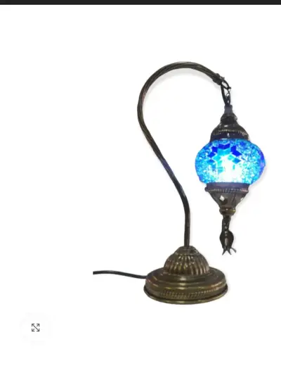 Lámpara de Mesa Turca con Pantalla Azul - miniatura 2