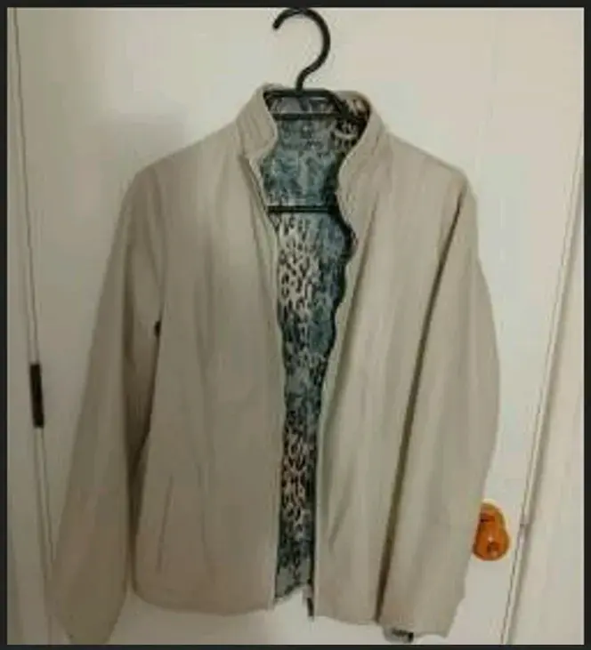 Chaqueta reversible cuero con estampado animal pr - 1