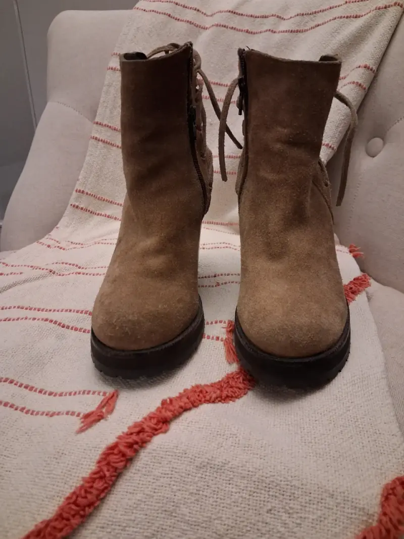 Botines de cuero negro con plataforma - 5