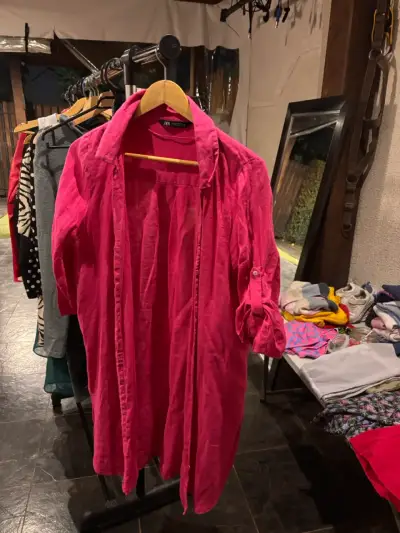 Blusón  largo fucsia Zara para mujer - miniatura 2