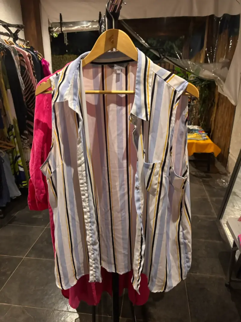 Blusa sin mangas a rayas para mujer