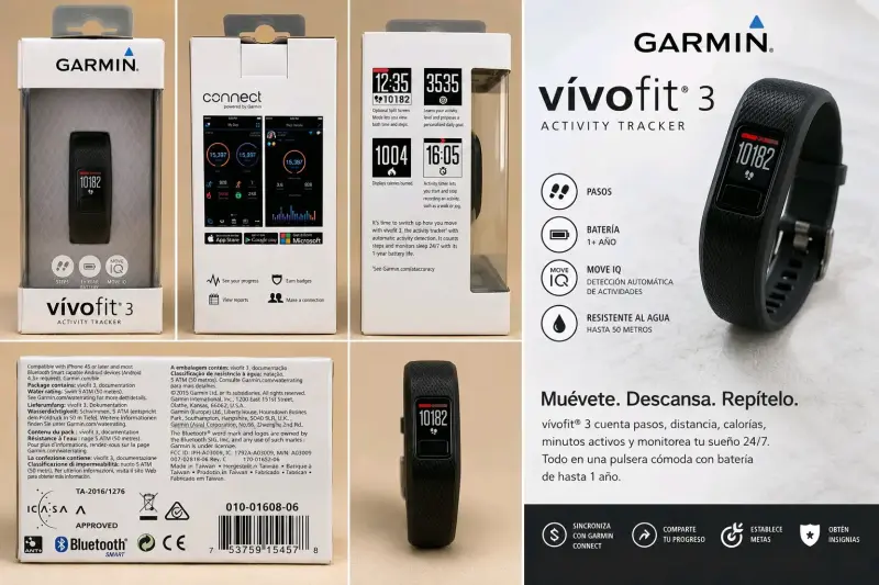 Reloj inteligente Garmin Vivofit 3 resistente - 1