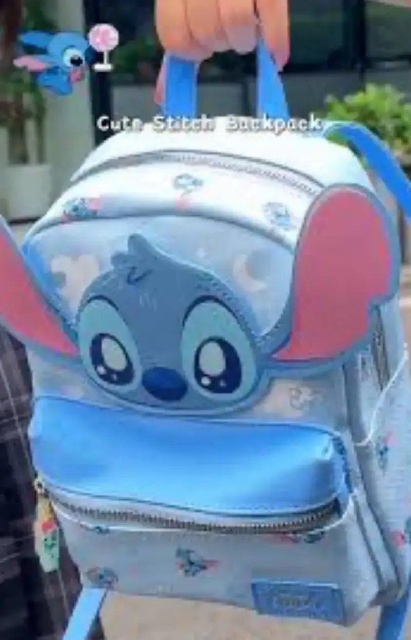 Mochila infantil Stitch azul con orejas