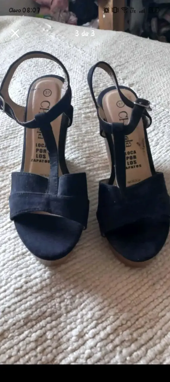Sandalias de cuña negras talla 37 - 1