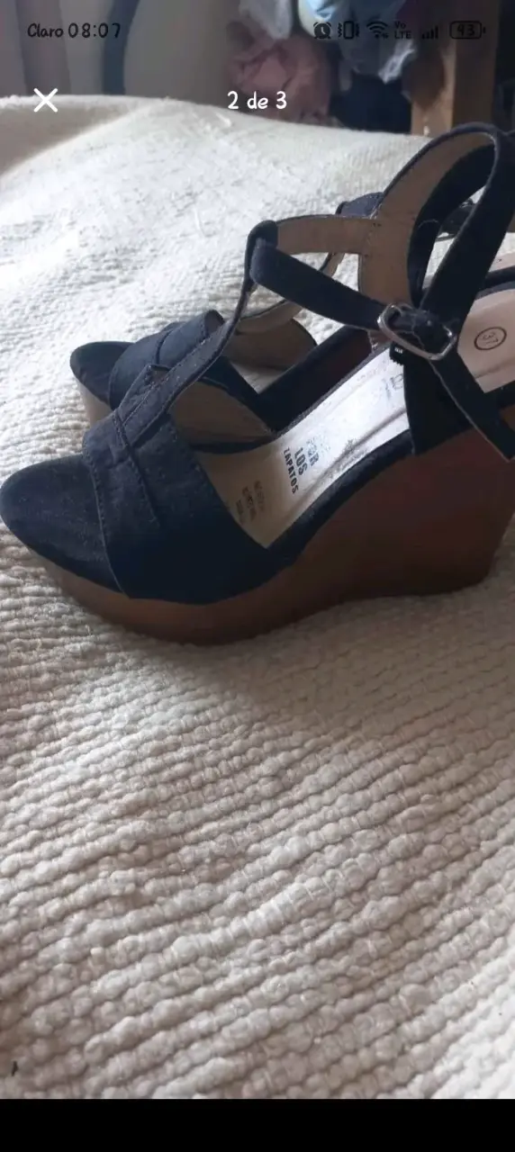 Sandalias de cuña negras talla 37 - 2