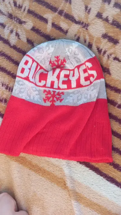Gorro de lana Buckeyes Ohio State rojo y gris - miniatura 3