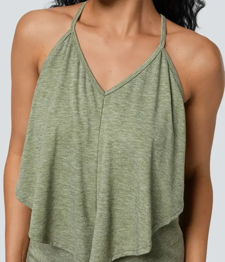 Vestido largo verde con tirantes ajustables - 3
