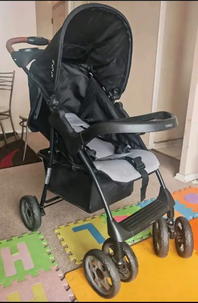 Coche de bebé Infanti negro con silla de auto - miniatura 2
