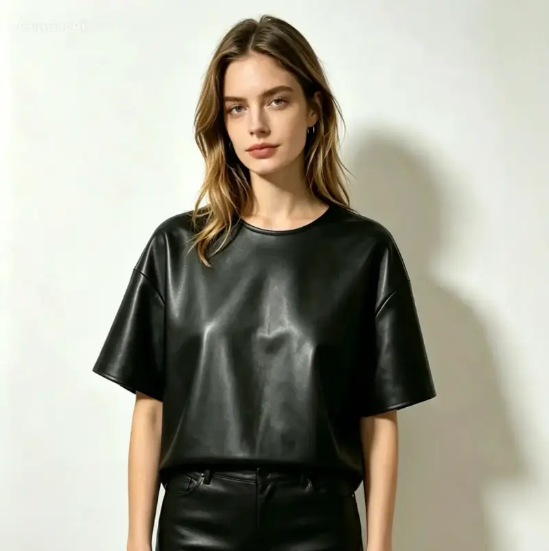 Polera americanino ecocuero nueva con etiqueta - 1
