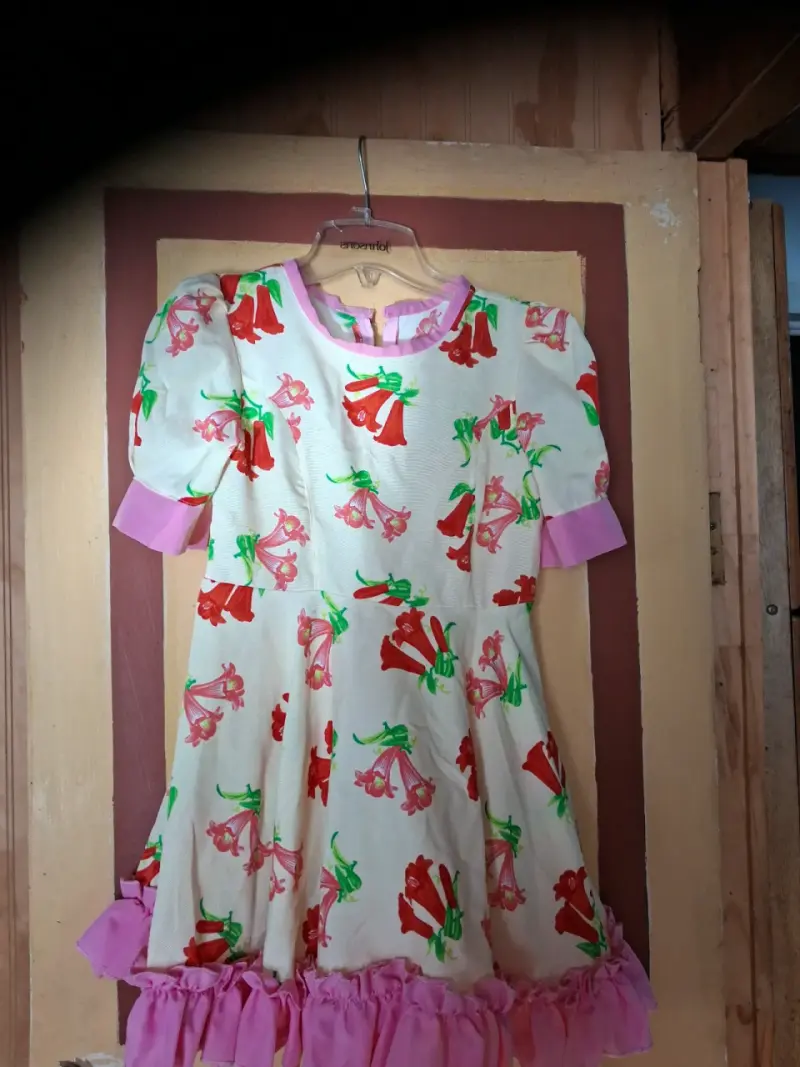 Vestido tradicional infantil con estampado floral - 2