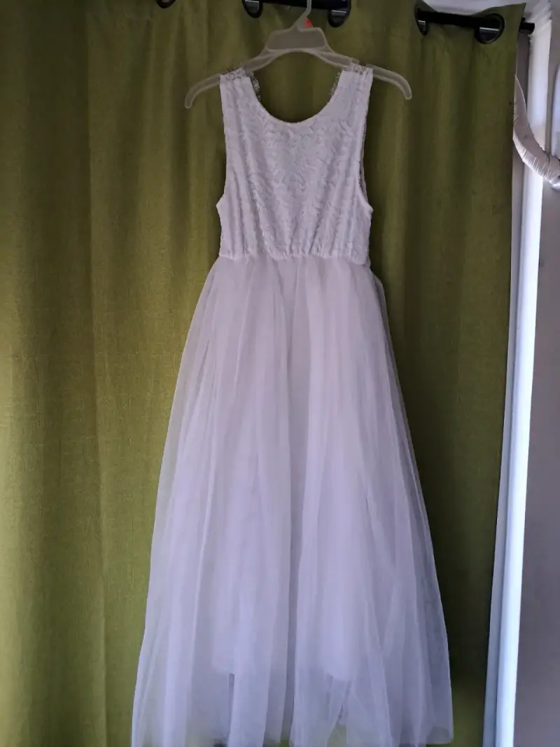Vestido de Primera Comunión Blanco con Encaje - 3