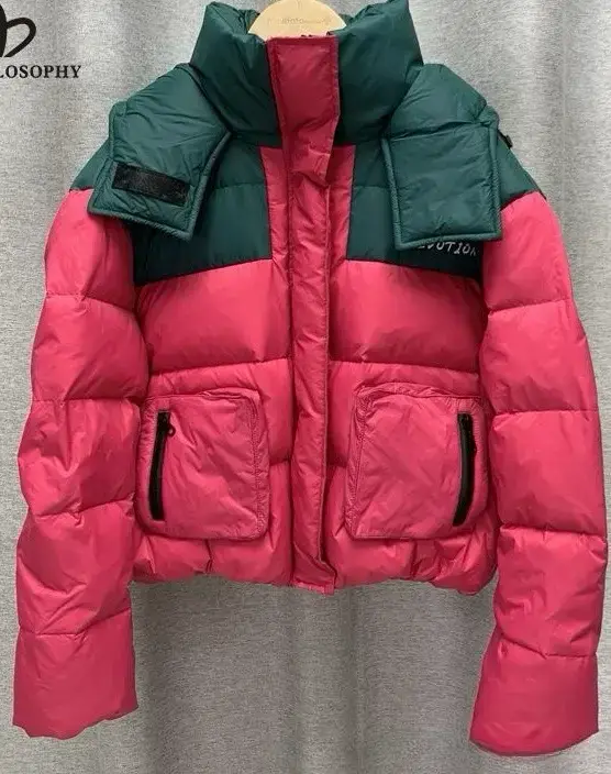 Chaqueta acolchada bicolor para invierno - 4