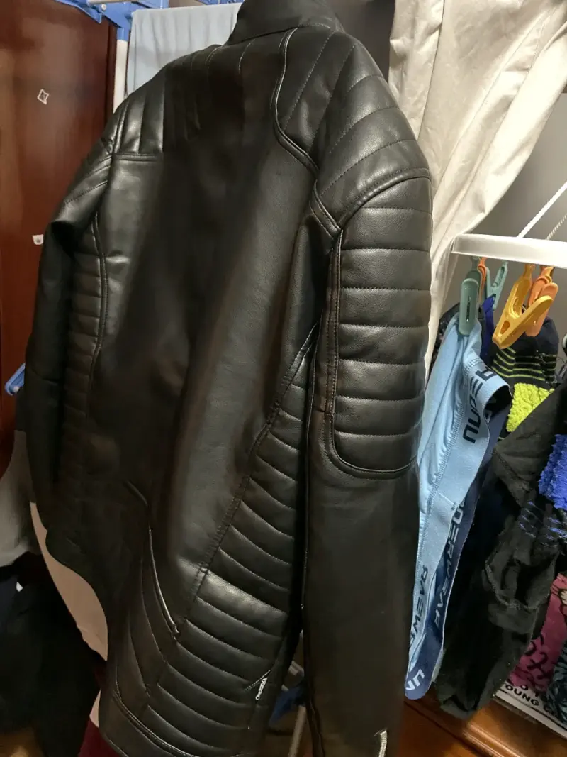 Chaqueta de cuero negra para hombre - 7