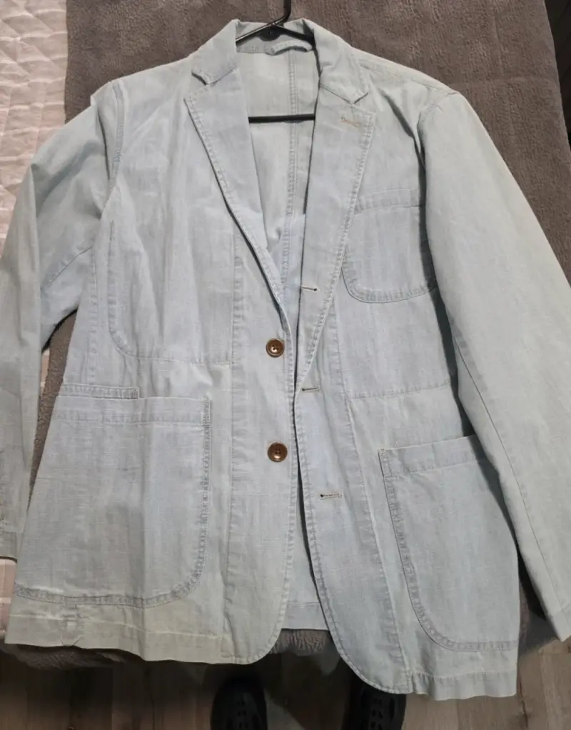 Blazer de Lino Azul Claro Saville Row Talla S - 1