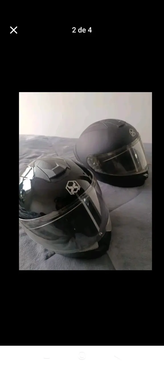 Cascos de moto negros con visera transparente - 3