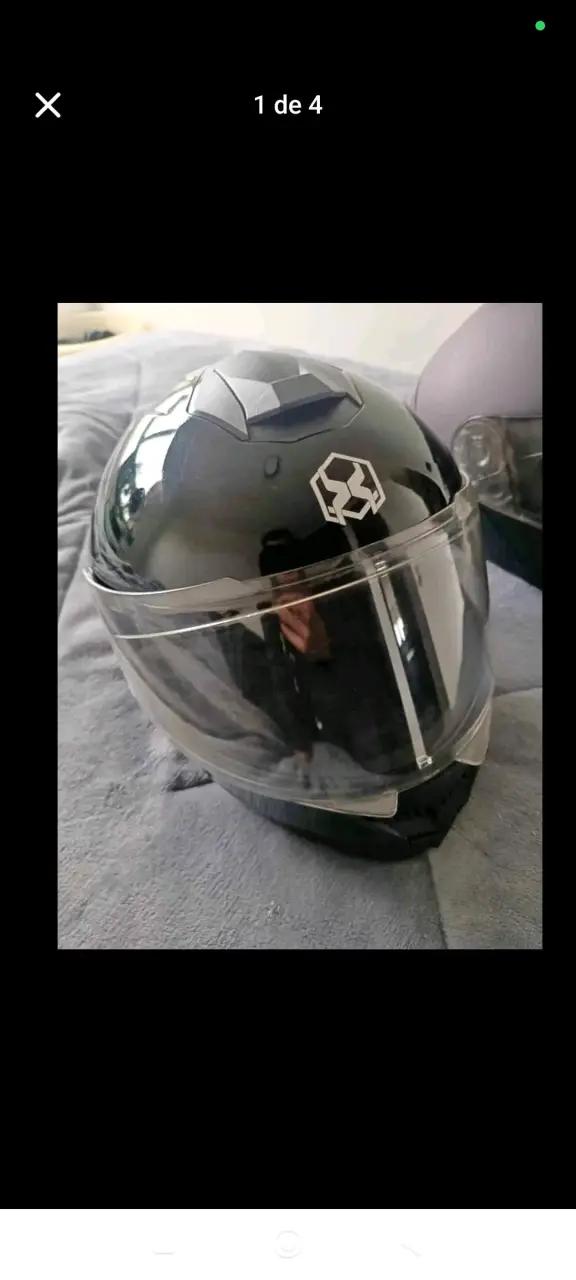 Cascos de moto negros con visera transparente - 4
