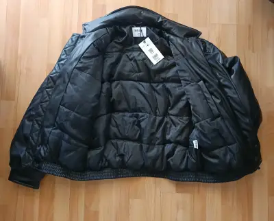 Chaqueta de cuero negra para hombre - miniatura 2