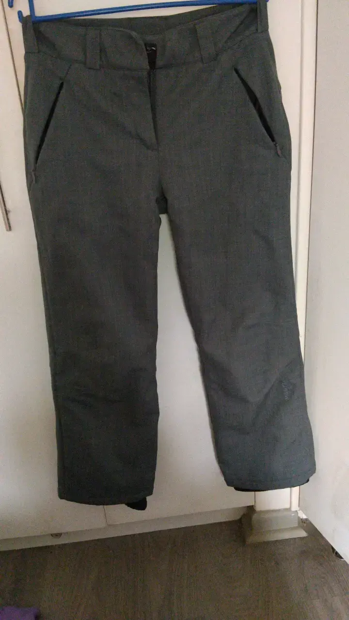 Pantalones de esquí impermeables gris oscuro