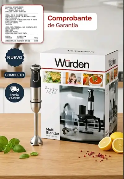 Licuadora de Mano Würden WHB-1000SS Nueva - miniatura 1