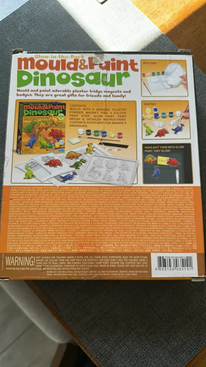Kit de Moldear y Pintar Dinosaurios Brillan en - 2