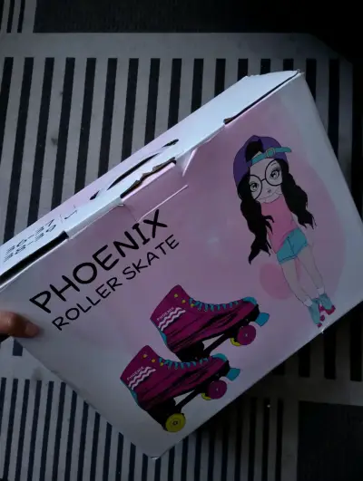 Patines de cuatro ruedas Phoenix rosados para niñas - miniatura 1