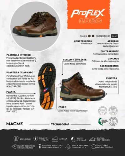 Zapato de seguridad N°40 Proflex - miniatura 5