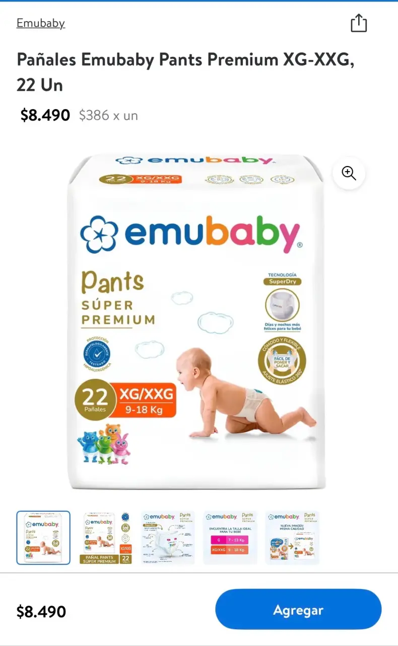 Pañales Emubaby Pants Premium XG-XXG 22 Unidades - 2