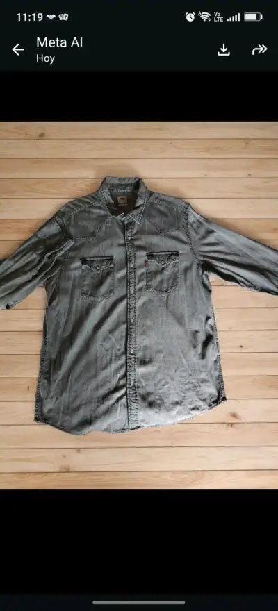 Camisa de mezclilla gris Levi's para hombre - miniatura 1