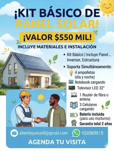 Kit Básico de Panel Solar con Instalación - miniatura 1