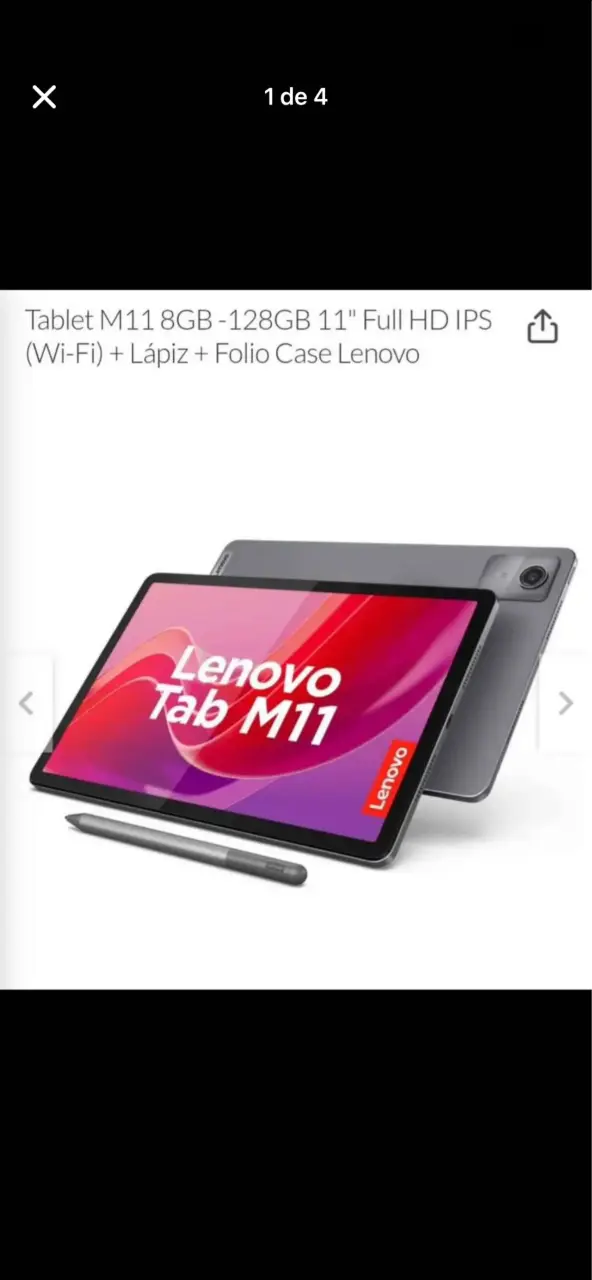 Tablet Lenovo Tab M11 8GB 128GB con lápiz y funda - 1