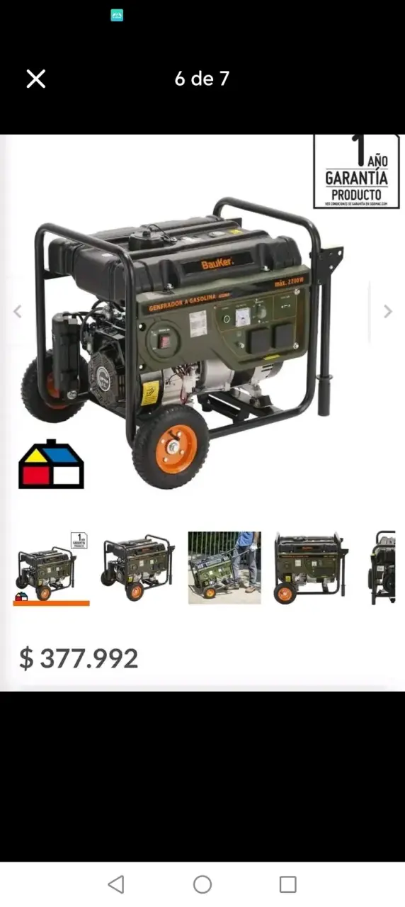 Generador a Gasolina Bauker 2200W - 5