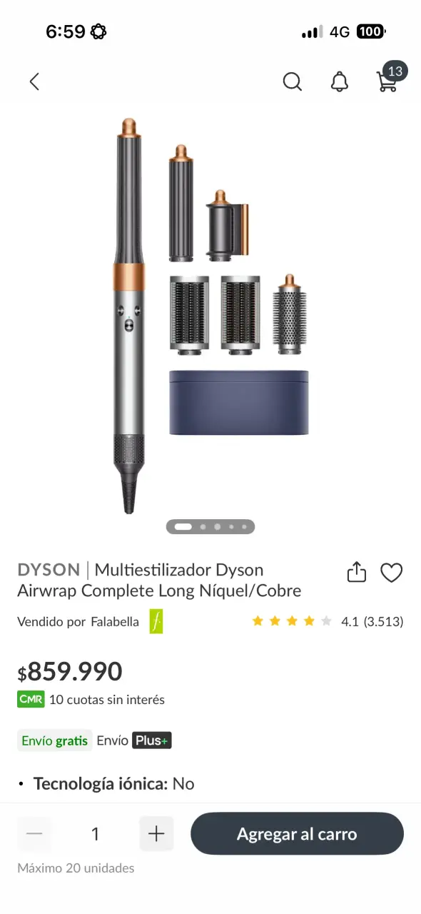 Multiestilizador Dyson Airwrap Complete Long Níquel/Cobre - 3