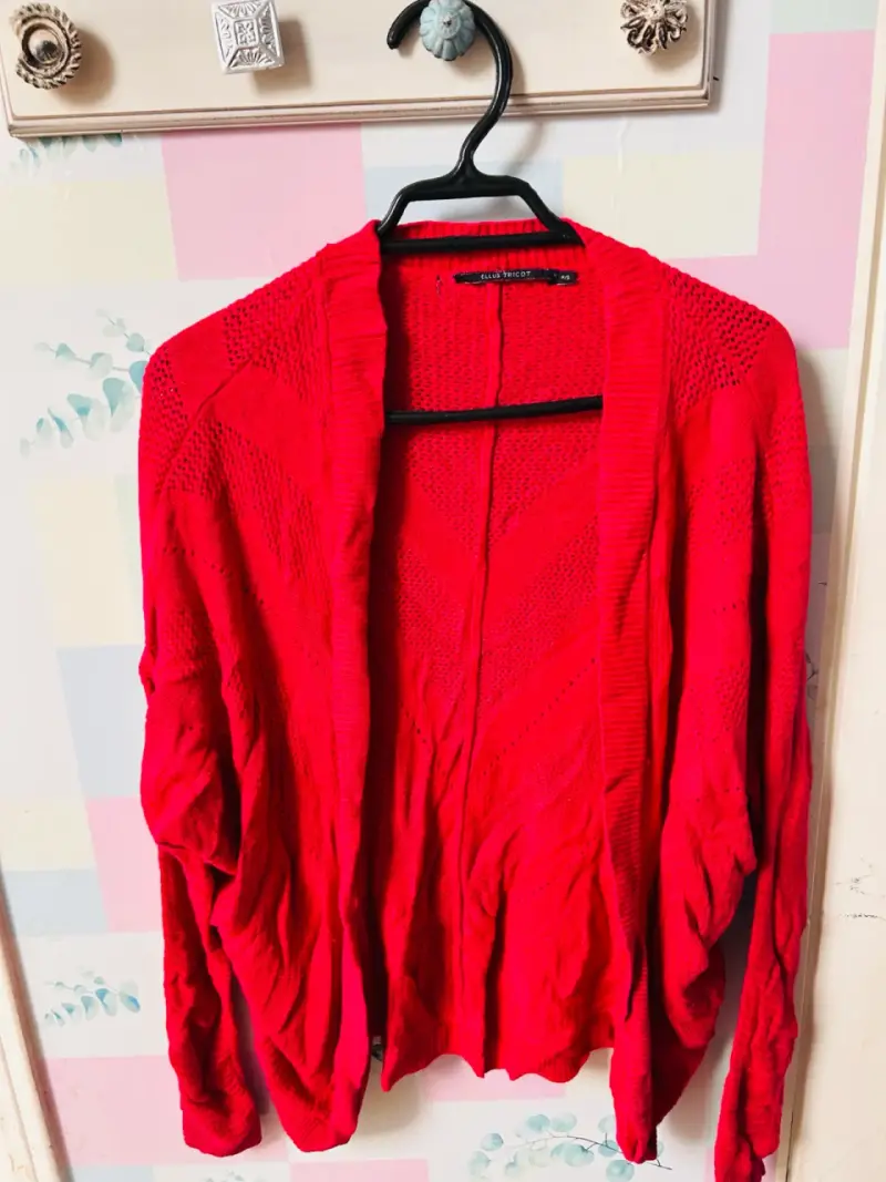 Cárdigan rojo ELLUs para mujer