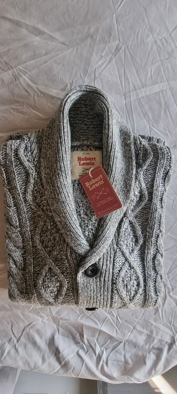 Cárdigan de lana gris Robert Lewis - 1