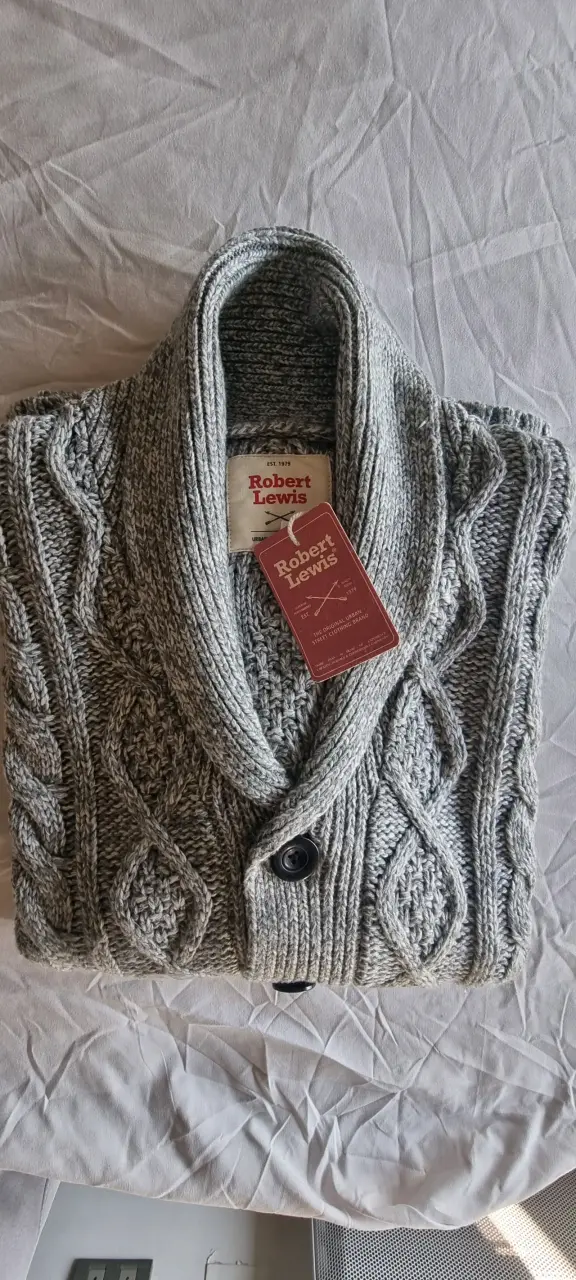 Cárdigan de lana gris Robert Lewis - 2