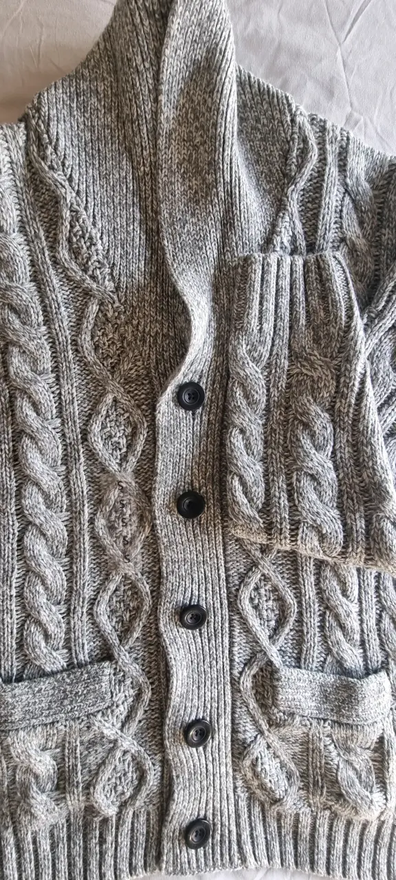 Cárdigan de lana gris Robert Lewis - 3