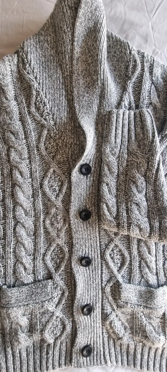 Cárdigan de lana gris Robert Lewis - 4