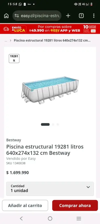 Piscina estructural Bestway 19281 litros - miniatura 1