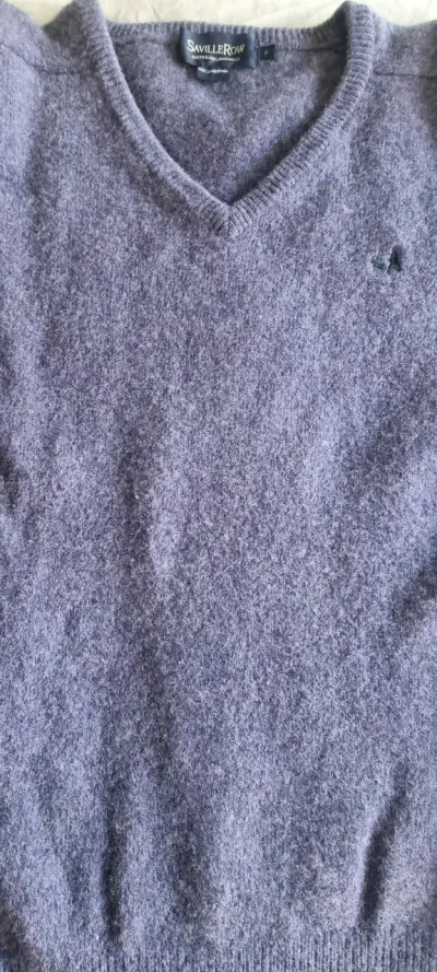 Suéter de lana Saville Row gris - miniatura 3