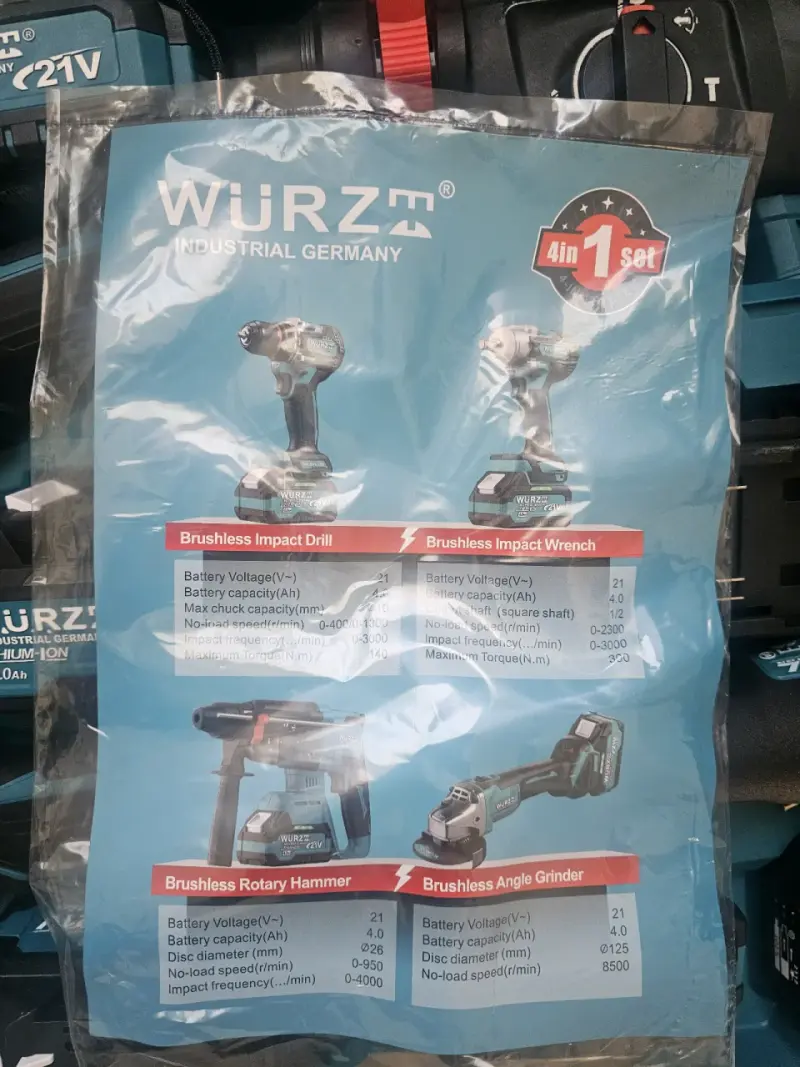 Kit de herram. eléct. Würz 21V con batería - 3